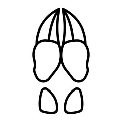Deer Hoof Print line icon