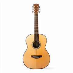 Fototapeta premium Wooden Acoustic Guitar Isolated on White