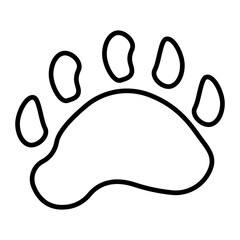 Polar Bear Paw Print line icon