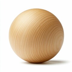 Wooden Sphere Isolated on White