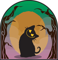 halloween cat posters illustration artwork