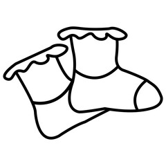 This vector icon features a pair of cute socks with a playful and charming design. Perfect for use in fashion, lifestyle, or cozy clothing-related projects. 