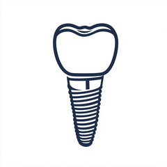 Dental implant illustration with screw design on white background