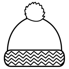 This vector icon features a cozy winter beanie, also known as a knit cap, designed for cold weather. Symbolizing warmth, comfort, and winter fashion