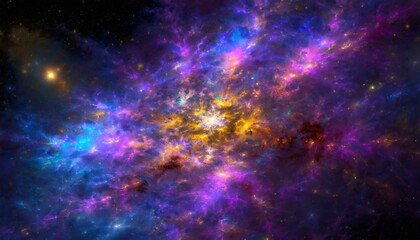 Obraz premium 宇宙空間のフラクタル背景