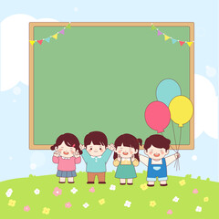 start of school, admission, elementary school, children, cute, character, learning, education, children, school, fun, exciting, vector,