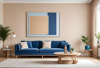 Photo modern style interior room 3d illustration with doodle abstract pattern