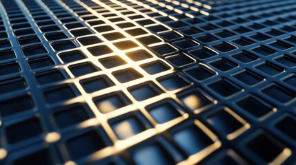 Abstract Grid Pattern Illuminated By Light