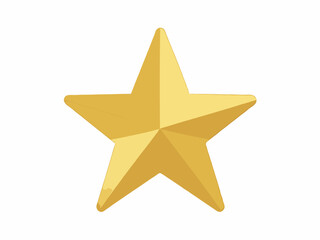 Obraz premium Minimalistic Gold Christmas Tree Star Topper - Modern Flat Design