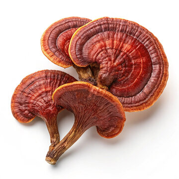 ganoderma mushroom isolated on white background.