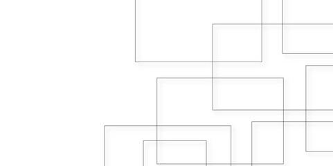 Abstract white and grey geometric overlapping square pattern background with shadow. Modern minimal and clean white background with realistic line. design for banner, poster, template, cover. vector