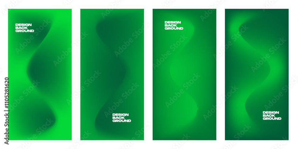 Fototapete green gradient background designs with dynamic fluid shapes and text overlays. perfect for modern br