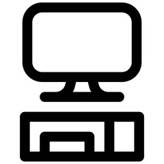 Desktop. Editable stroke vector icon.