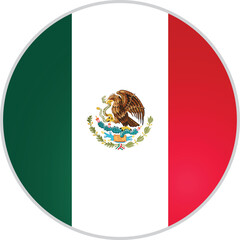 Mexico Round Flag Vector