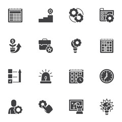 Time Management vector icons set