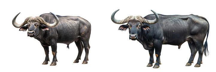 Obraz premium Set of a buffalo, isolated on a transparent background.
