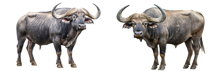 Obraz premium Set of a buffalo, isolated on a transparent background.