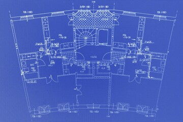 Architectural background. Part of architectural project, architectural plan of a office