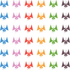 Obraz premium Coloured insects or butterflies with pointed or angular wings.