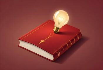Book With Lighbulb Cartoon Vector Icon Illustration. Object Education Icon Concept Isolated Premium Vector. Flat Cartoon Style