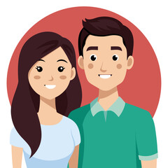 illustration of a happy young couple.