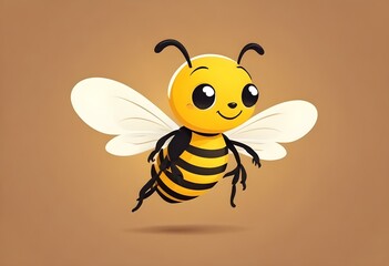 Cute Bee Flying Cartoon Vector Icon Illustration. Animal Nature Icon Concept Isolated Premium Vector
