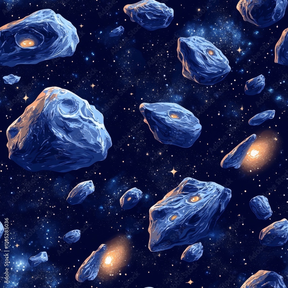 Poster cosmic asteroid pattern design