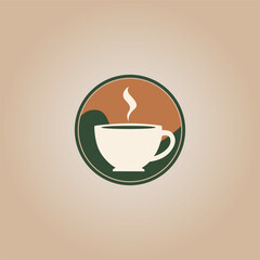 Stylish Coffee Cup with Saucer on a Warm Background