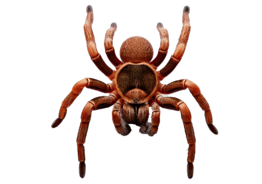 Fake rubber spider isolated on transparent or white background