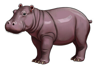 Obraz premium Hippopotamus isolated on transparent or white background