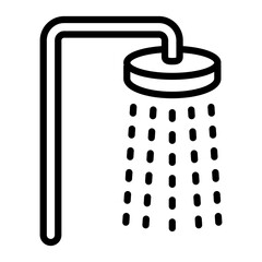 Shower Vector Line Icon Design