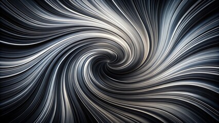 Fototapeta premium Abstract Swirling Lines in Shades of Gray and Black, Creating a Vortex Effect