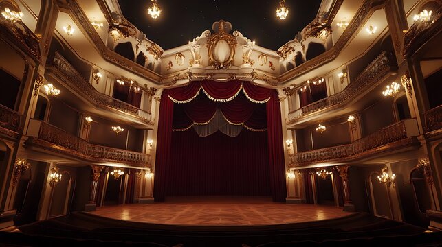 A beautiful baroque opera house with interior