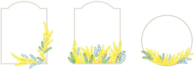 ミモザの花のベクター素材イラスト