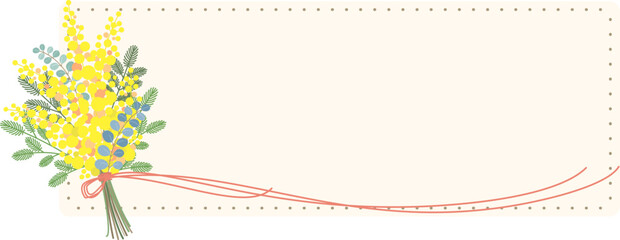 ミモザの花のベクター素材イラスト