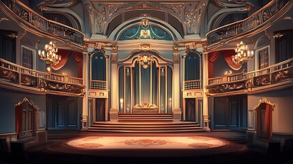 Fototapeta premium A beautiful baroque opera house with interior
