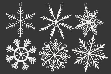 black and white snowflakes