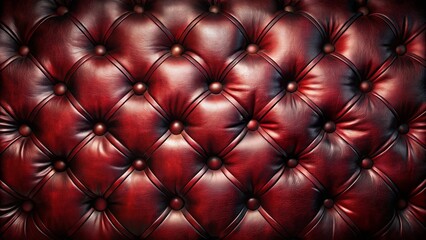 Deep Crimson Leather Upholstery Texture Rich, Luxurious Button Tufting Detail