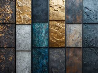 Ai-generated artistic textures showcase modern art gallery digital art contemporary space eye-level view visual innovation