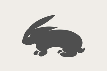 Rabbit minimalist cool silhouette logo vector
