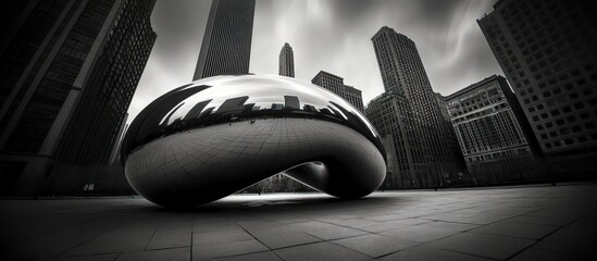 Cloud Gate in Chicago's Skyline: A Monochromatic Marvel