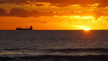 sunset on the sea