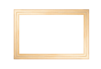 square wooden frame isolated on white. 