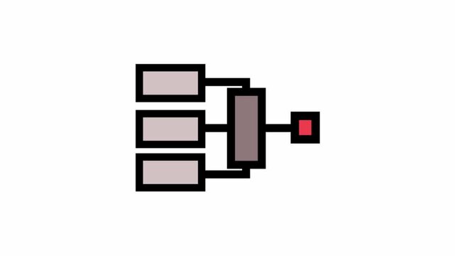 Modern project management structure animated icon - Agile and teamwork symbol motion design