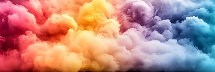 Fototapeta premium Abstract Colorful Smoke Clouds Background Image, Vivid Hues Blend Seamlessly for Design