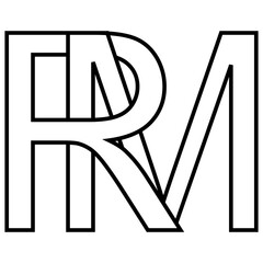 Logo sign rm mr icon double letters logotype r m