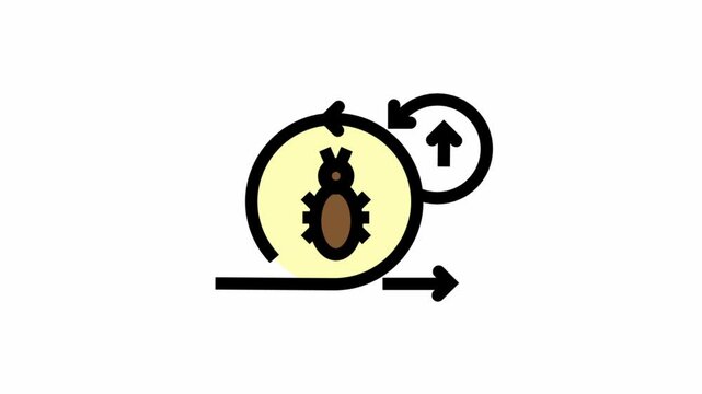 Modern Agile bug sprint circle animated icon - Agile and teamwork symbol motion design