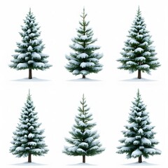 Obraz premium Beautiful Christmas Trees with Snow and Festive Decorations
