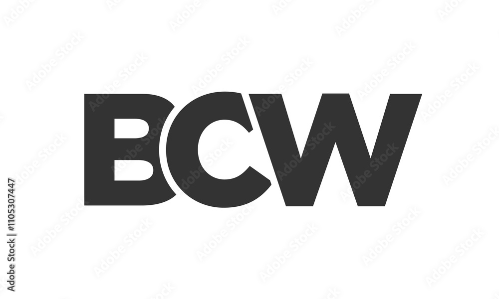 Fototapete bcw logo design template with strong and modern bold text. initial based vector logotype featuring s