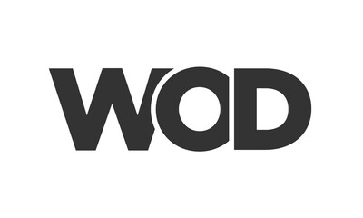 WOD logo design template with strong and modern bold text. Initial based vector logotype featuring simple and minimal typography. Trendy company identity.